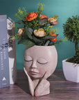 Girl's Face Flower Pot