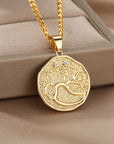 Astrological Sign Coin Necklace